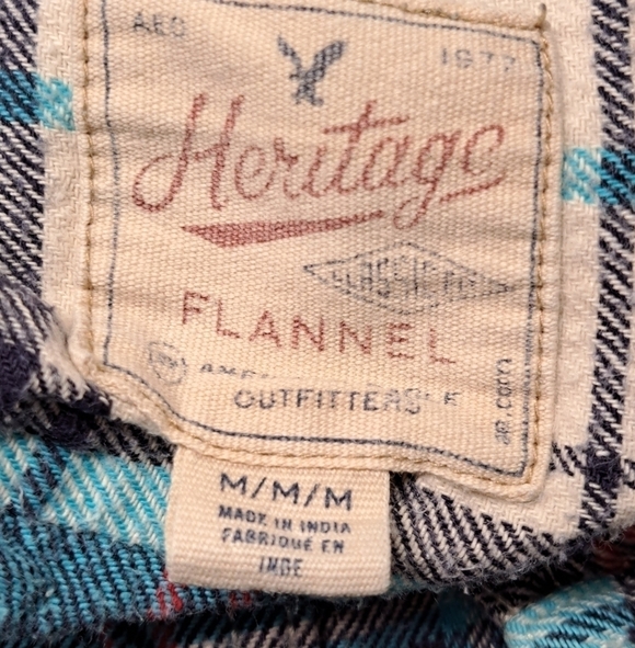 Heritage Men's Button Up Flannel Shirt Size M - Picture 4 of 4